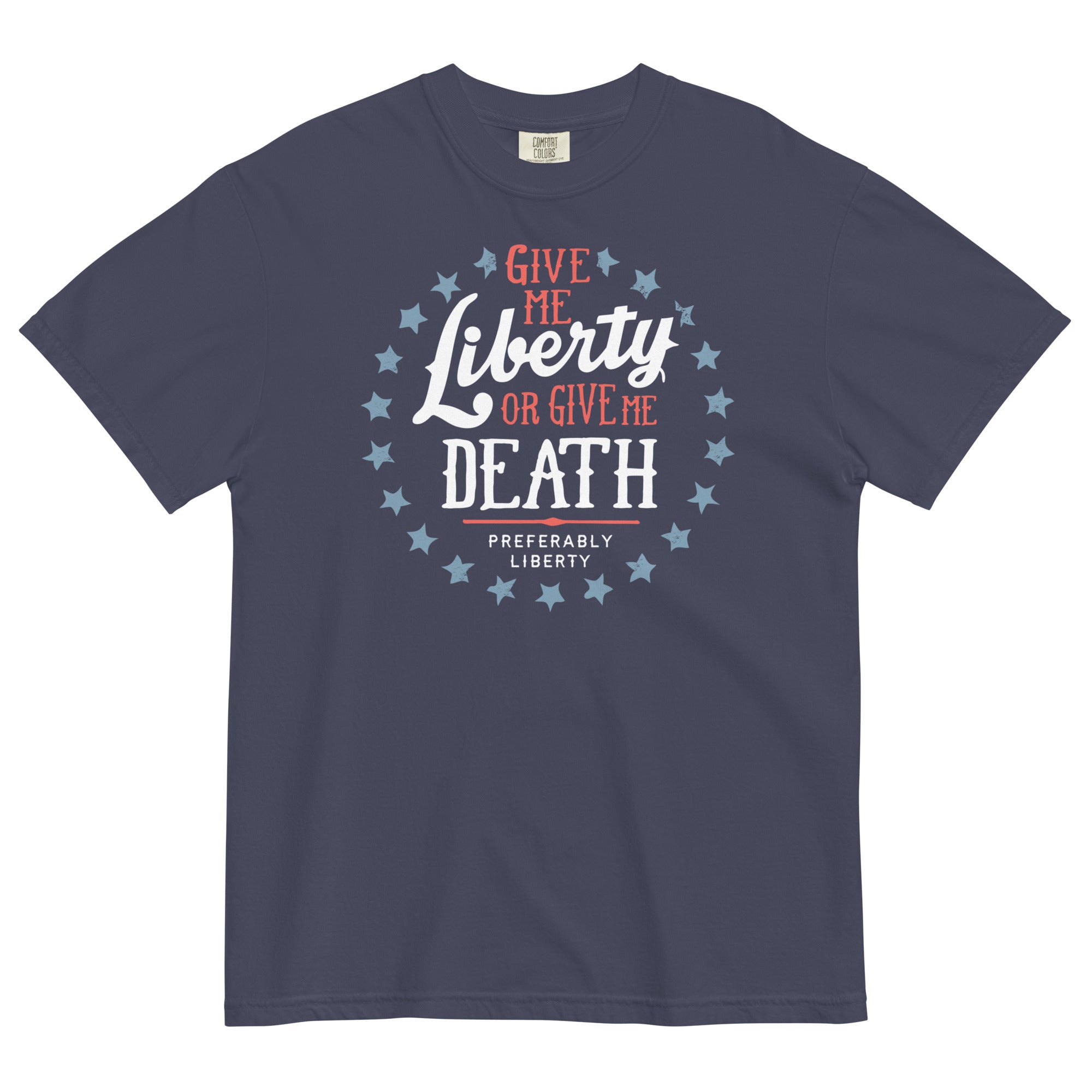 Liberty Or Death, Preferably Liberty Men's Relaxed Fit Tee Hoodie, Sweatshirt | PureTeeCo.com (Image 2)
