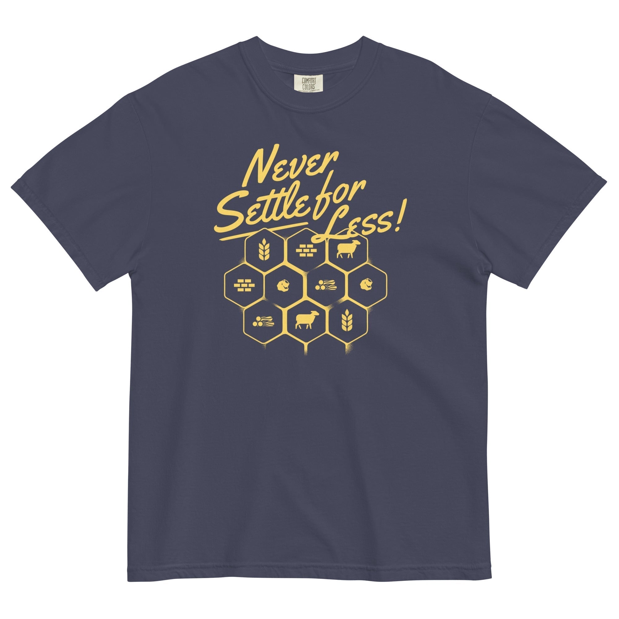 Never Settle For Less Men's Relaxed Fit Tee Hoodie, Sweatshirt | PureTeeCo.com (Image 1)