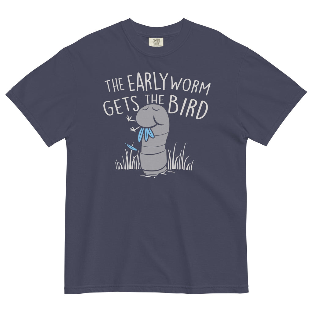 The Early Worm Gets The Bird Men's Relaxed Fit Tee Hoodie, Sweatshirt | PureTeeCo.com (Image 1)