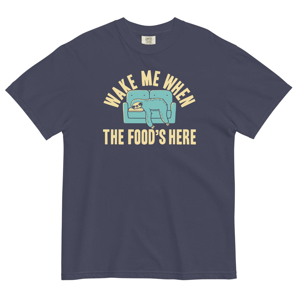Wake Me When The Food's Here Men's Relaxed Fit Tee Hoodie, Sweatshirt | PureTeeCo.com (Image 1)