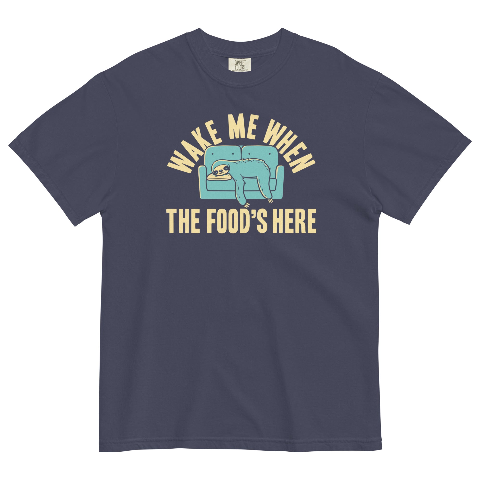 Wake Me When The Food's Here Men's Relaxed Fit Tee Hoodie, Sweatshirt | PureTeeCo.com (Image 1)