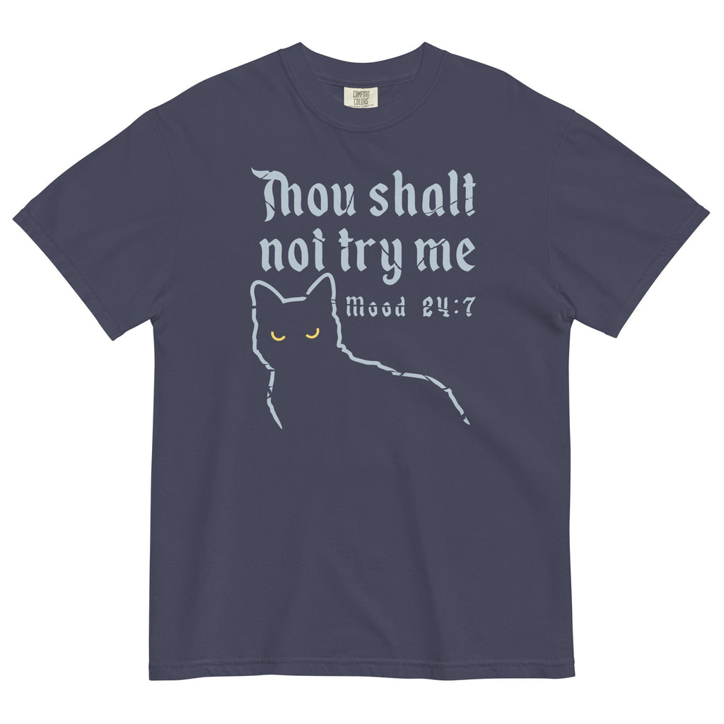 Thou Shalt Not Try Me Men's Relaxed Fit Tee Hoodie, Sweatshirt | PureTeeCo.com (Image 2)
