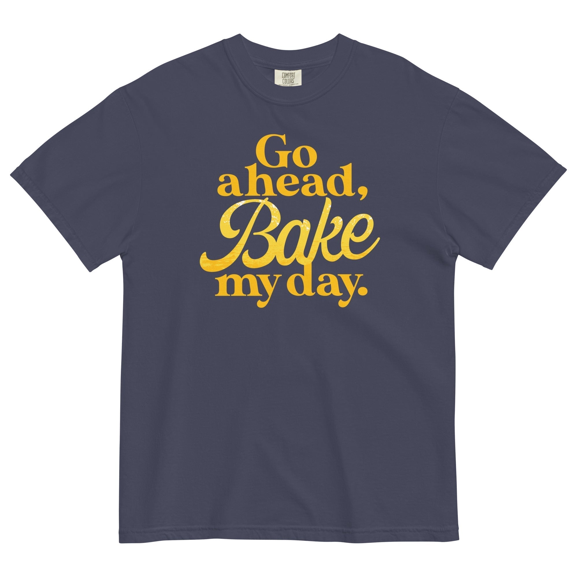 Go Ahead, Bake My Day Men's Relaxed Fit Tee Hoodie, Sweatshirt | PureTeeCo.com (Image 1)