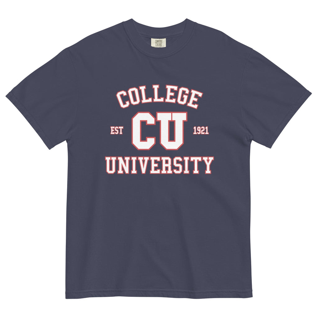 College University Men's Relaxed Fit Tee Hoodie, Sweatshirt | PureTeeCo.com (Image 1)