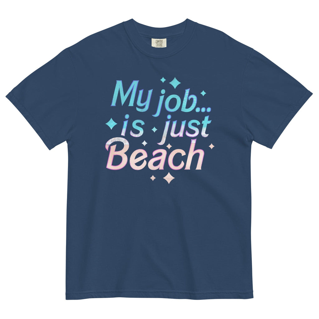 My Job Is Just Beach Men's Relaxed Fit Tee Hoodie, Sweatshirt | PureTeeCo.com (Image 3)