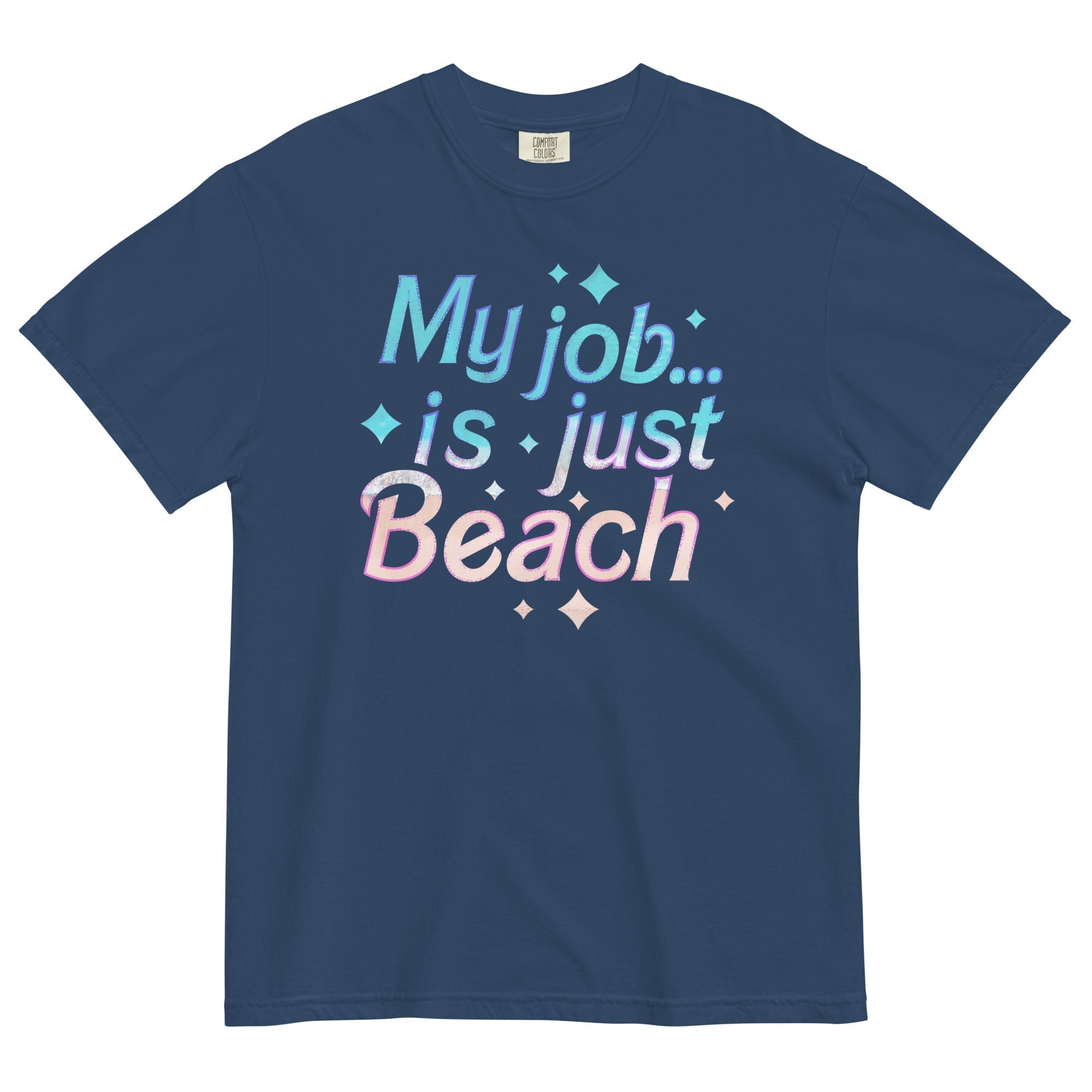 My Job Is Just Beach Men's Relaxed Fit Tee Hoodie, Sweatshirt | PureTeeCo.com (Image 3)