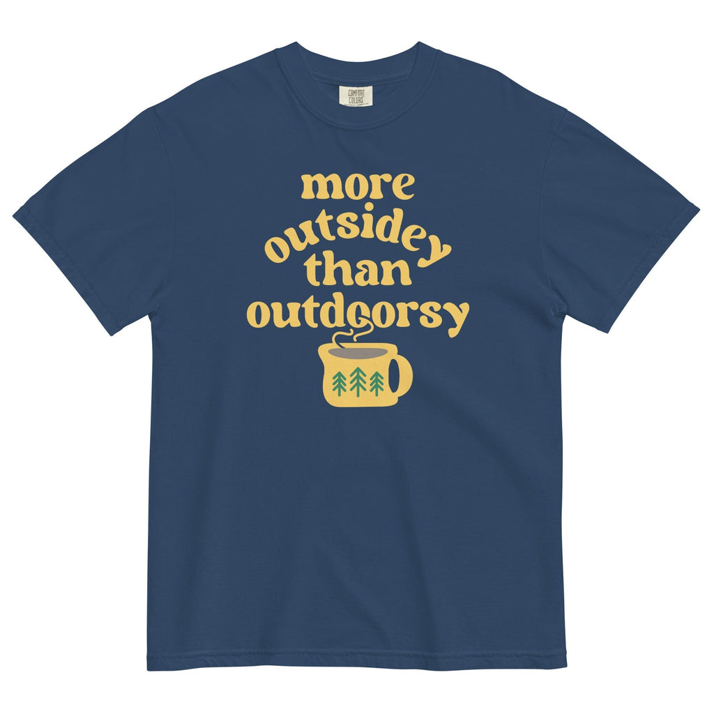 More Outsidey Than Outdoorsy Men's Relaxed Fit Tee Hoodie, Sweatshirt | PureTeeCo.com (Image 4)