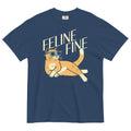 Feline Fine Men's Relaxed Fit Tee Hoodie, Sweatshirt | PureTeeCo.com (Image 1)