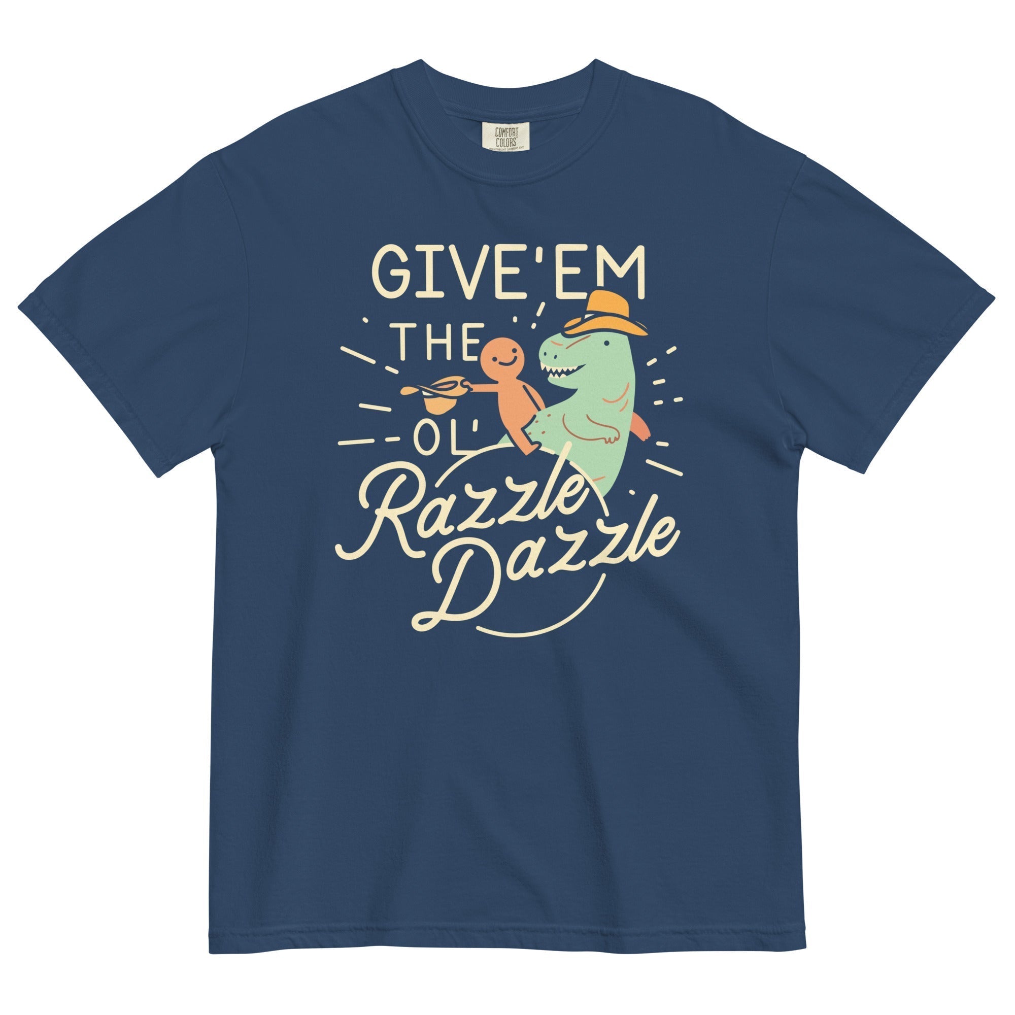 Give'em The Ol' Razzle Dazzle Men's Relaxed Fit Tee Hoodie, Sweatshirt | PureTeeCo.com (Image 1)