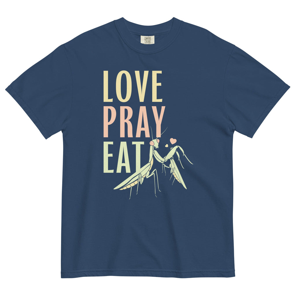 Love Pray Eat Men's Relaxed Fit Tee Hoodie, Sweatshirt | PureTeeCo.com (Image 3)