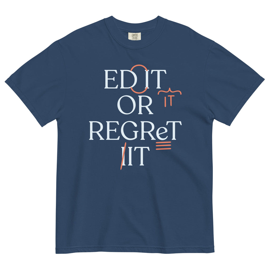 Edit Or Regret It Men's Relaxed Fit Tee Hoodie, Sweatshirt | PureTeeCo.com (Image 1)