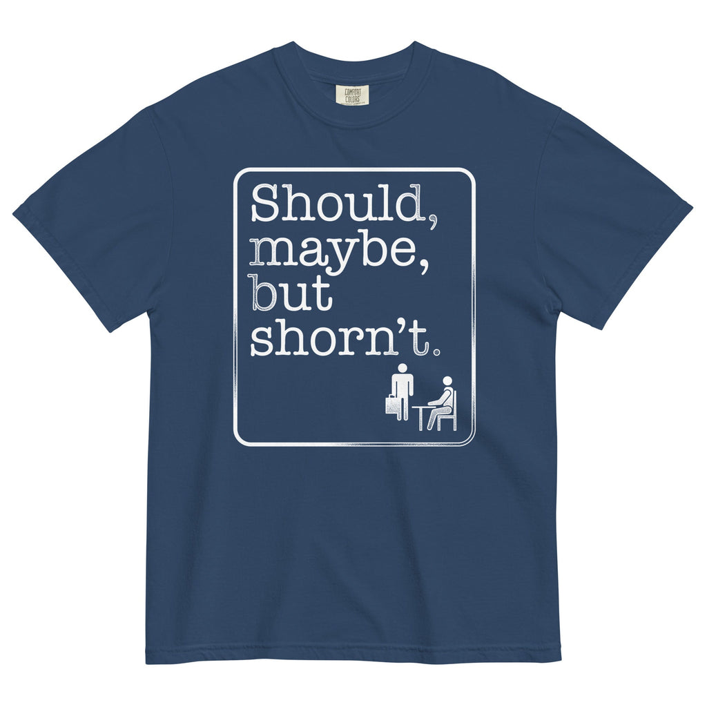 Should, Maybe, But Shorn't Men's Relaxed Fit Tee Hoodie, Sweatshirt | PureTeeCo.com (Image 2)