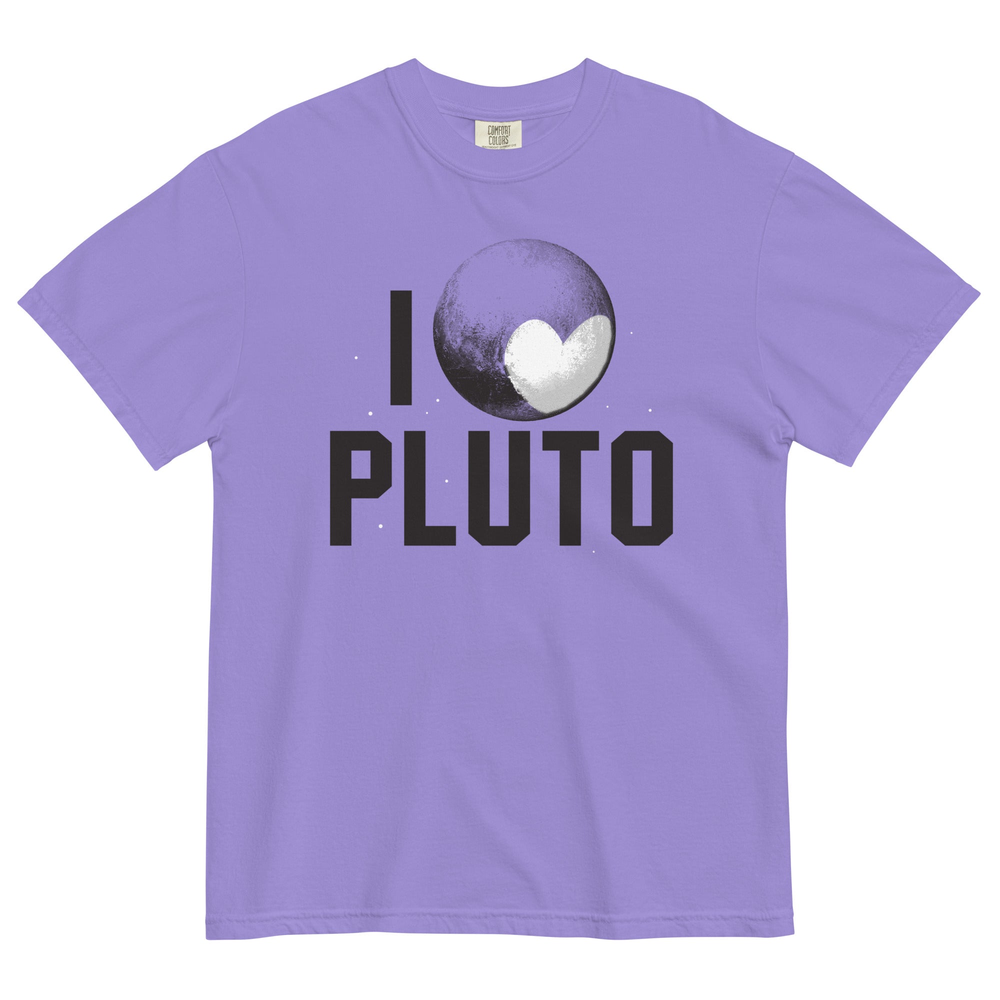 I Heart Pluto Men's Relaxed Fit Tee Hoodie, Sweatshirt | PureTeeCo.com (Image 2)