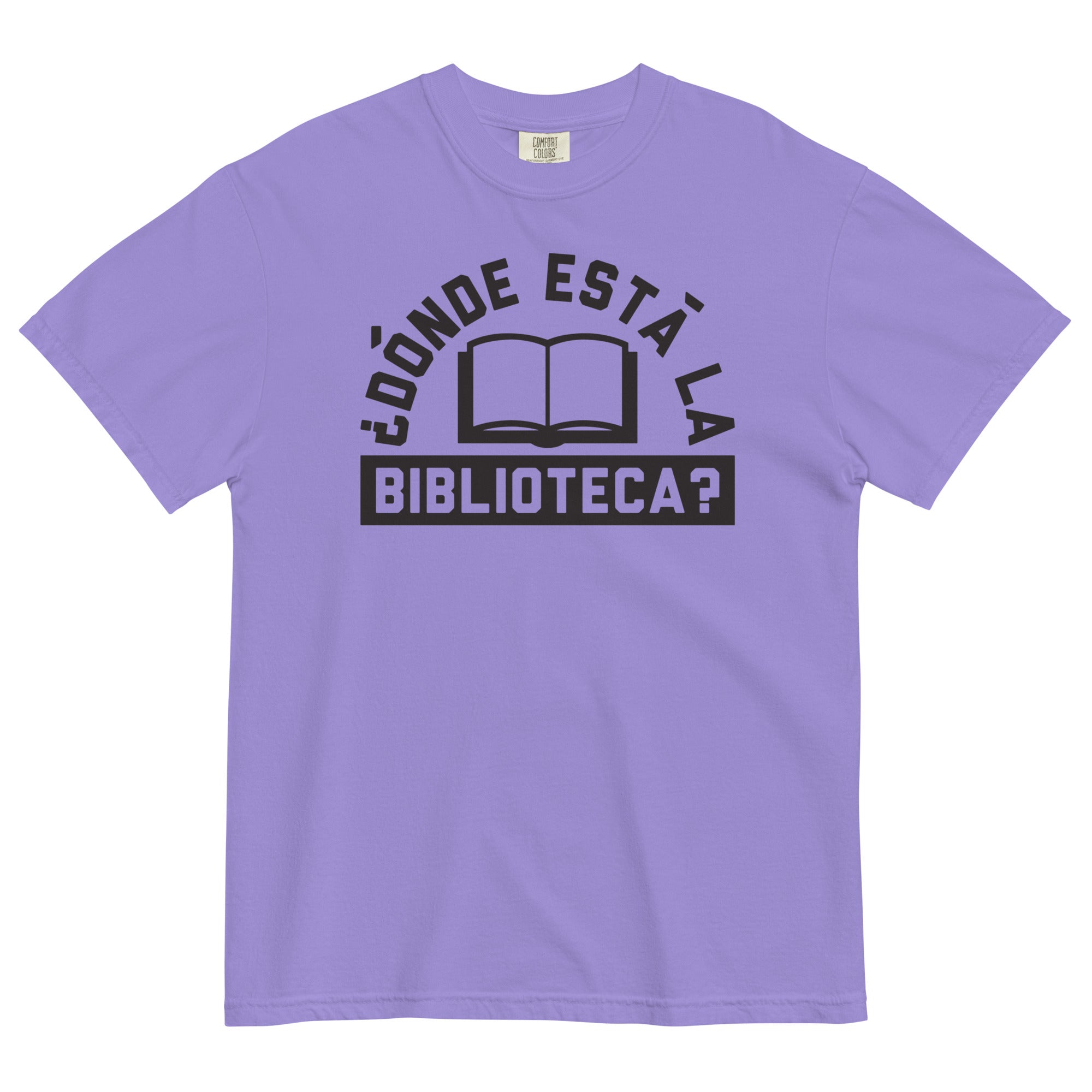 Donde Esta La Biblioteca? Men's Relaxed Fit Tee Hoodie, Sweatshirt | PureTeeCo.com (Image 3)