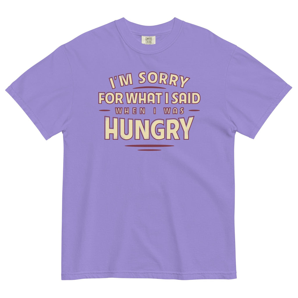 What I Said When I Was Hungry Men's Relaxed Fit Tee Hoodie, Sweatshirt | PureTeeCo.com (Image 3)