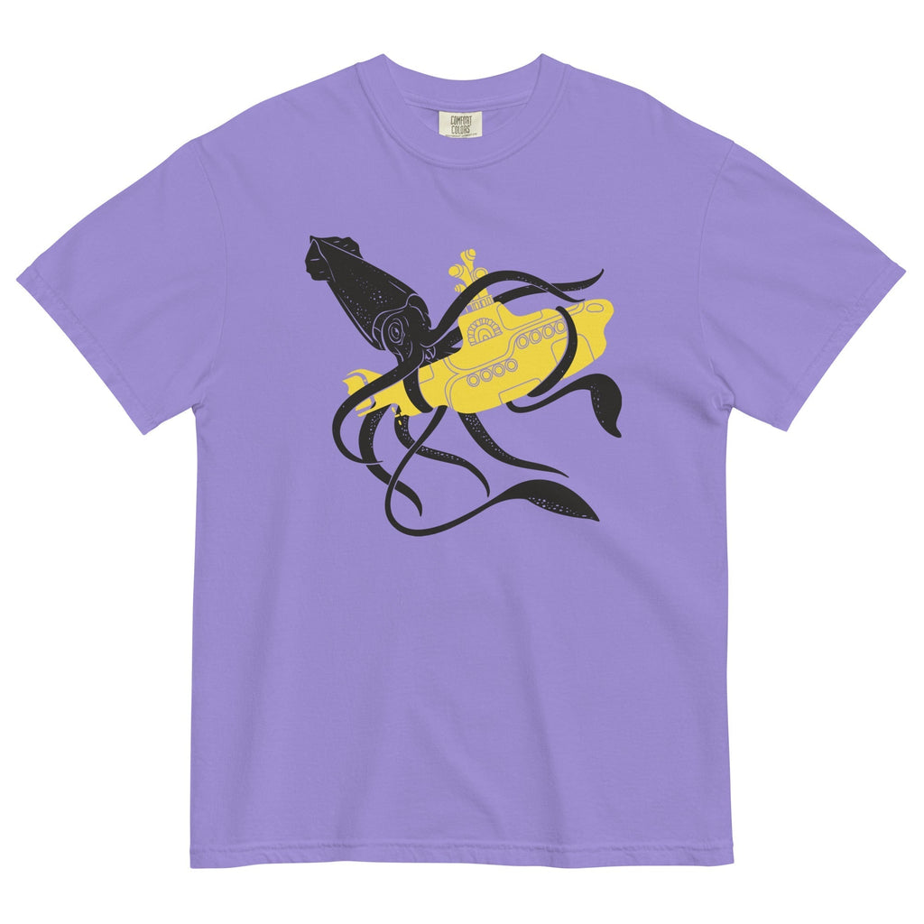 Squid Sub Battle Men's Relaxed Fit Tee Hoodie, Sweatshirt | PureTeeCo.com (Image 4)