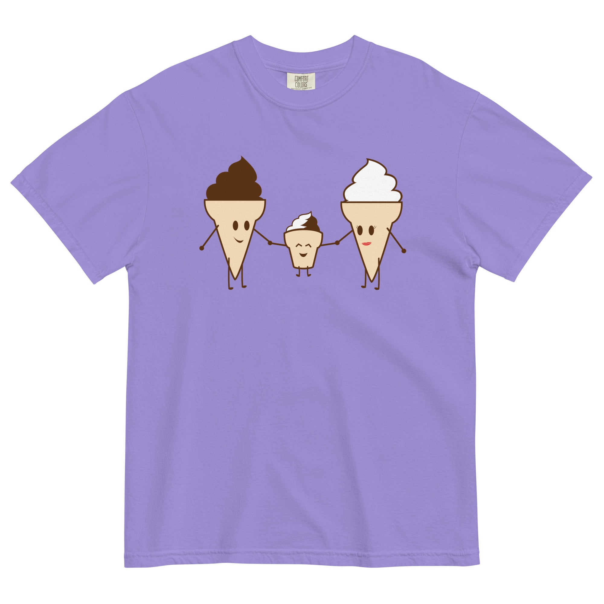Ice Cream Family Men's Relaxed Fit Tee Hoodie, Sweatshirt | PureTeeCo.com (Image 3)