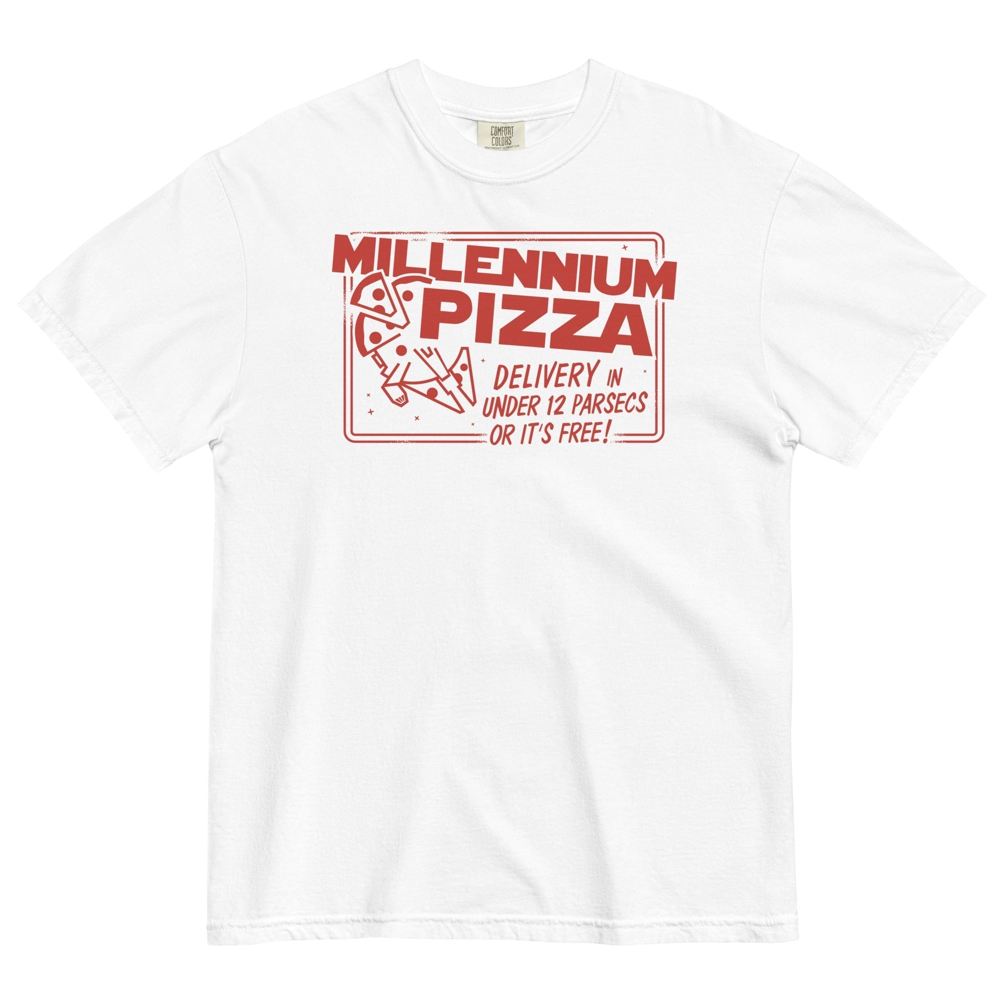 Millennium Pizza Men's Relaxed Fit Tee Hoodie, Sweatshirt | PureTeeCo.com (Image 1)