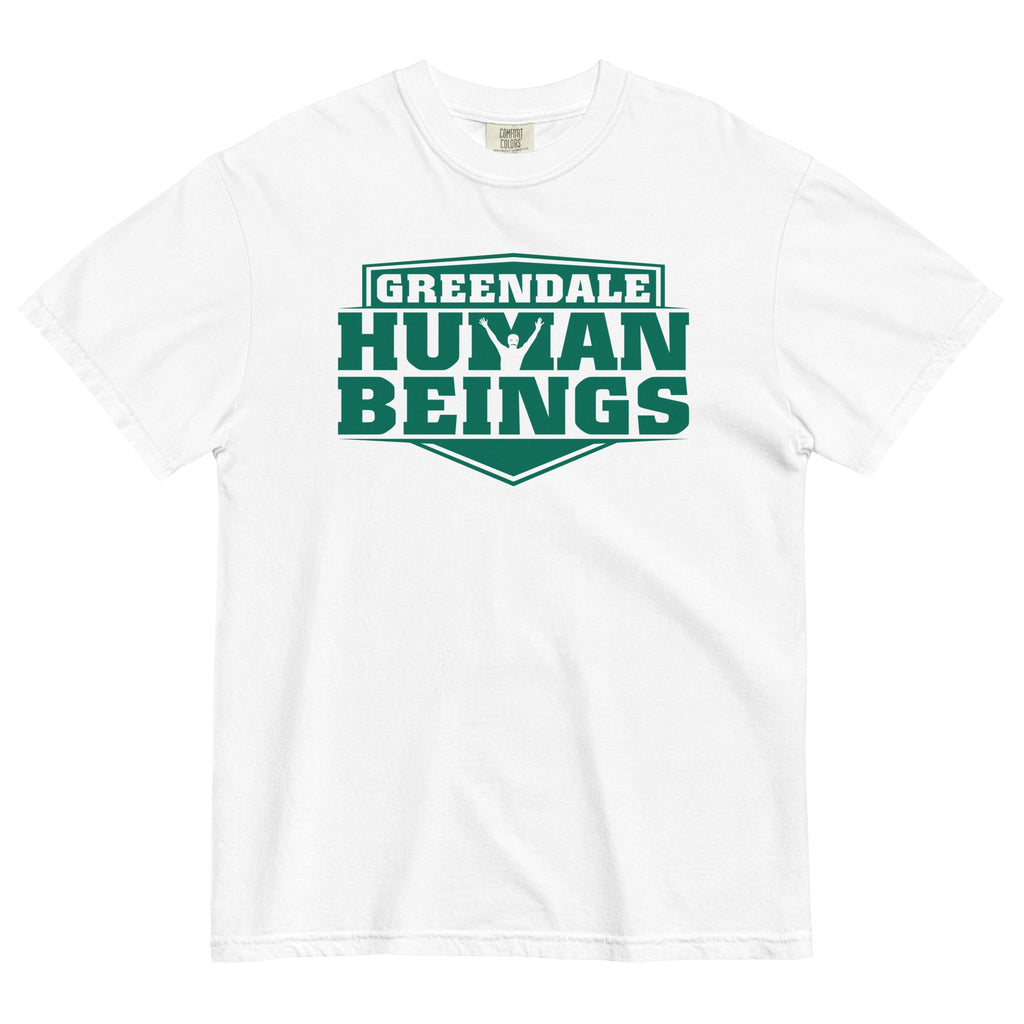 Greendale Human Beings Men's Relaxed Fit Tee Hoodie, Sweatshirt | PureTeeCo.com (Image 4)