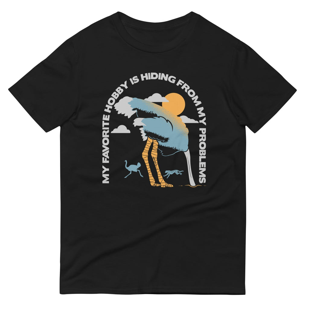 My Favorite Hobby Is Hiding From My Problems Men's Signature Tee Hoodie, Sweatshirt | PureTeeCo.com (Image 1)