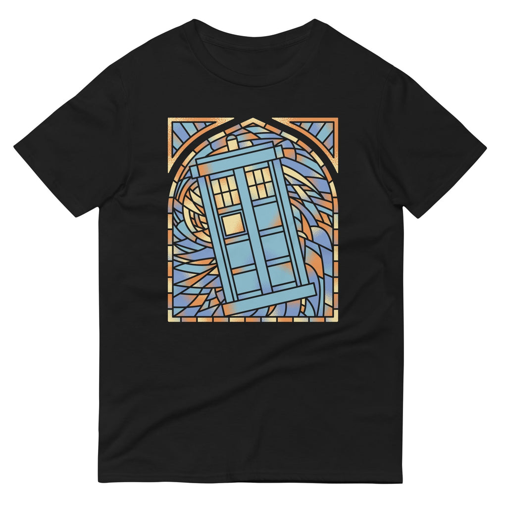 Stained Glass Police Box Men's Signature Tee Hoodie, Sweatshirt | PureTeeCo.com (Image 1)