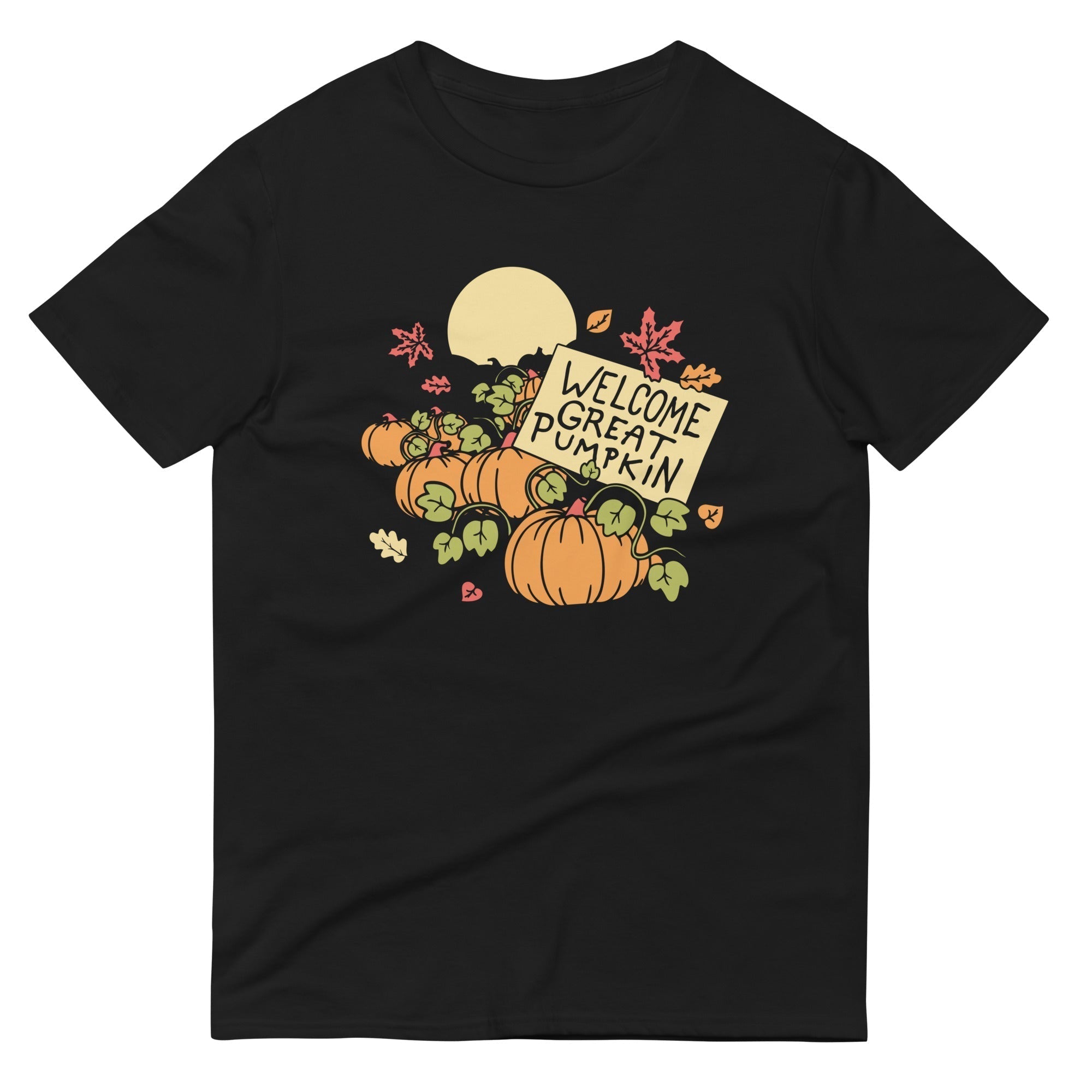 Welcome Great Pumpkin Men's Signature Tee Hoodie, Sweatshirt | PureTeeCo.com (Image 1)