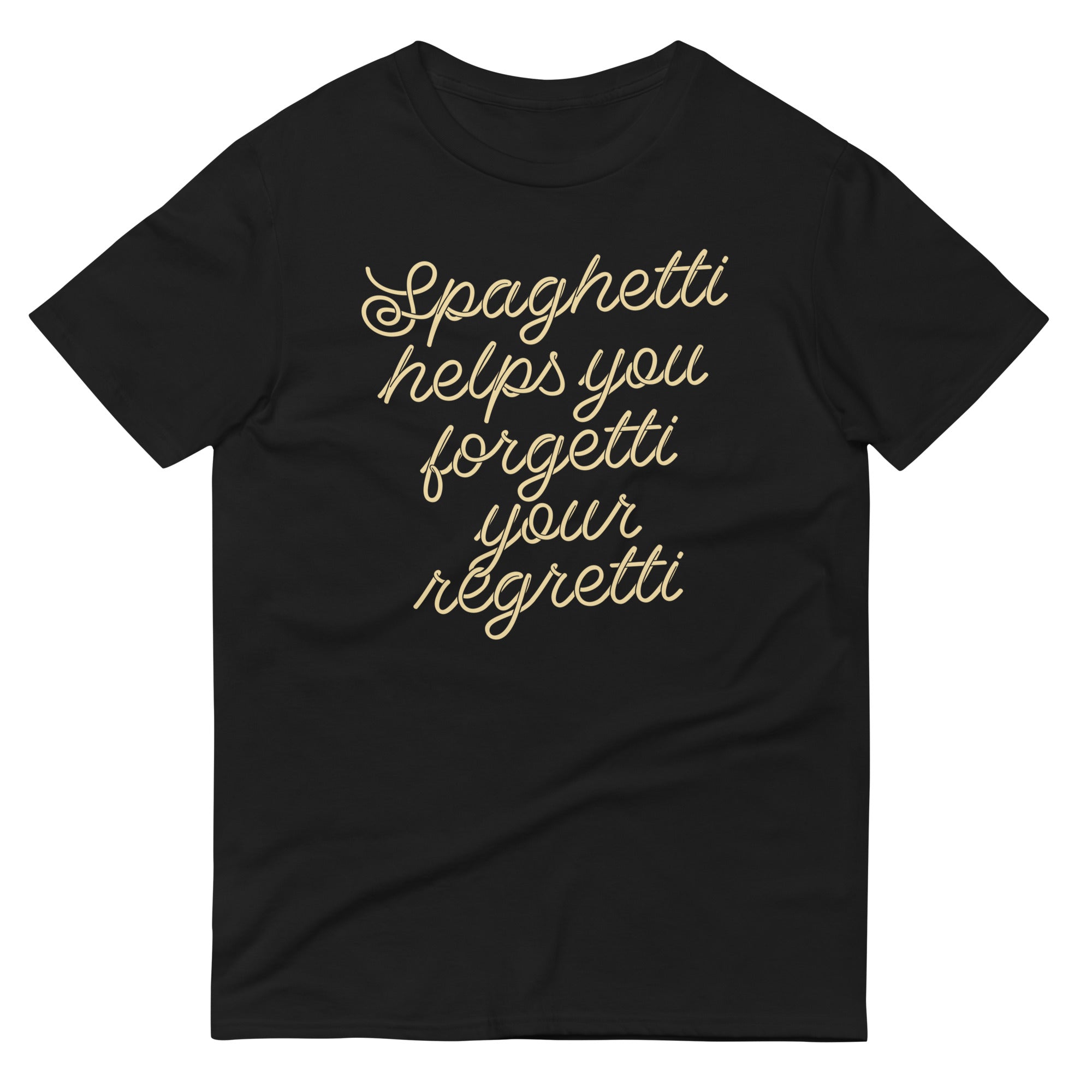 Spaghetti Helps You Forgetti Your Regretti Men's Signature Tee Hoodie, Sweatshirt | PureTeeCo.com (Image 2)