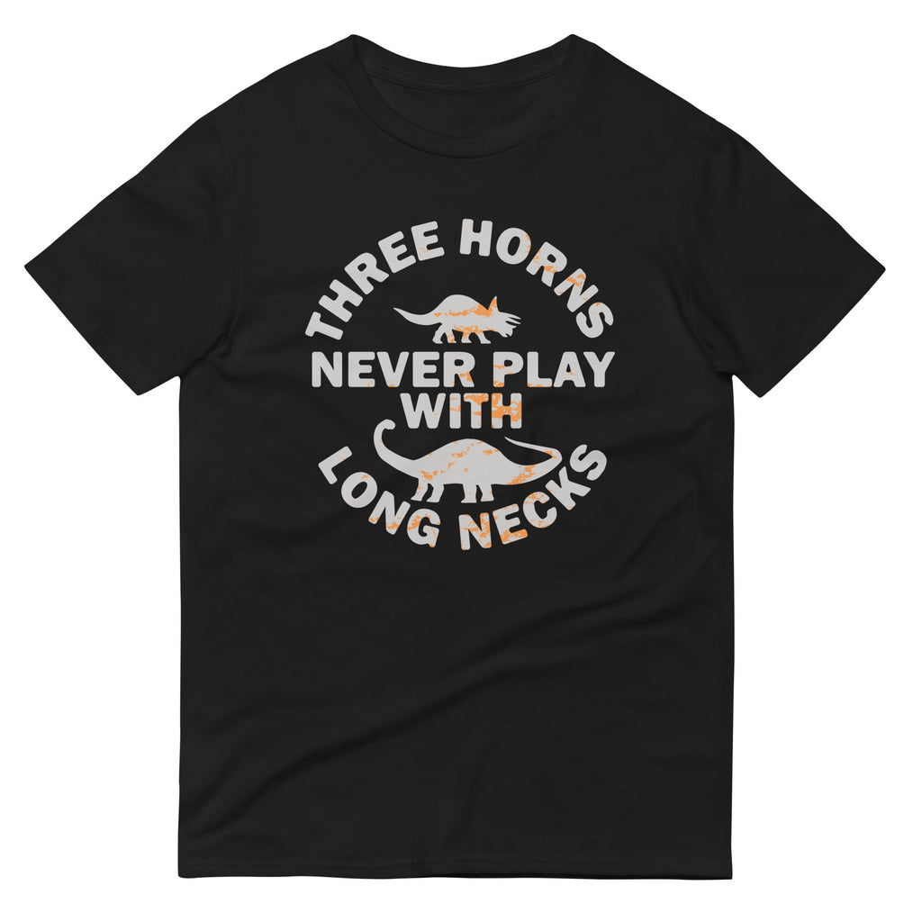 Three Horns Never Play With Long Necks Men's Signature Tee Hoodie, Sweatshirt | PureTeeCo.com (Image 1)