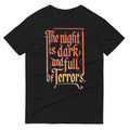 The Night Is Dark And Full Of Terrors Men's Signature Tee Hoodie, Sweatshirt | PureTeeCo.com (Image 1)