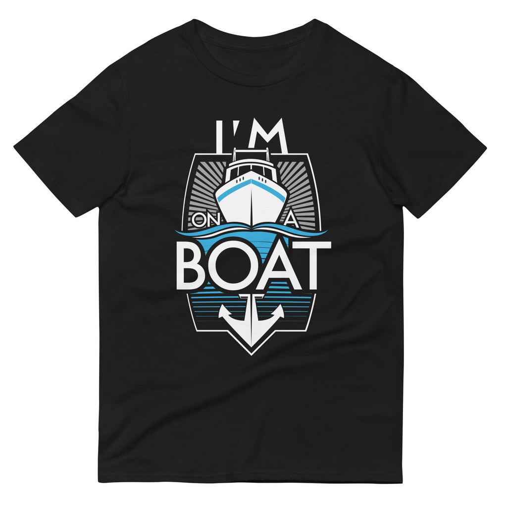 I'm On A Boat Men's Signature Tee Hoodie, Sweatshirt | PureTeeCo.com (Image 2)