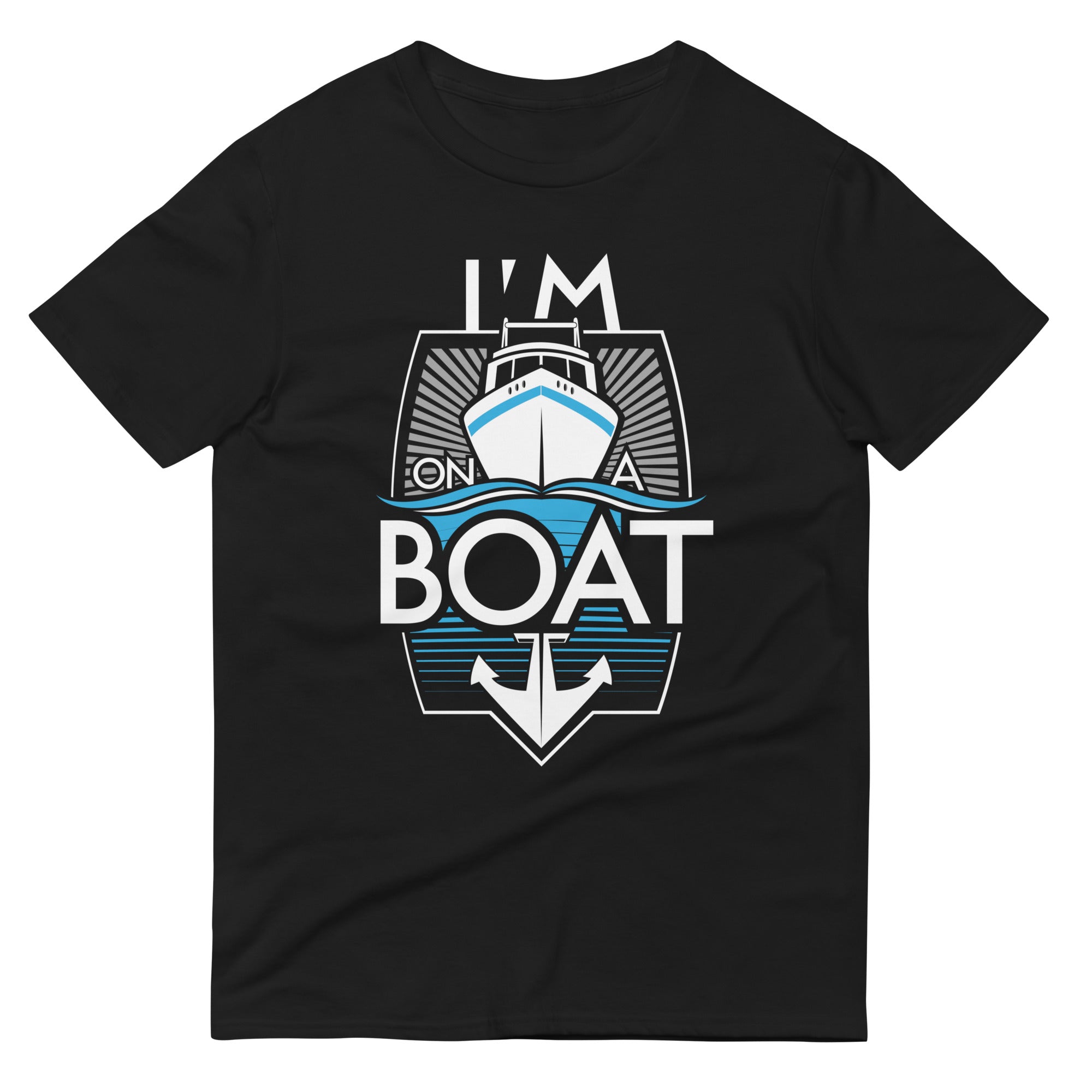 I'm On A Boat Men's Signature Tee Hoodie, Sweatshirt | PureTeeCo.com (Image 2)