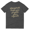 Spaghetti Helps You Forgetti Your Regretti Men's Signature Tee Hoodie, Sweatshirt | PureTeeCo.com (Image 1)