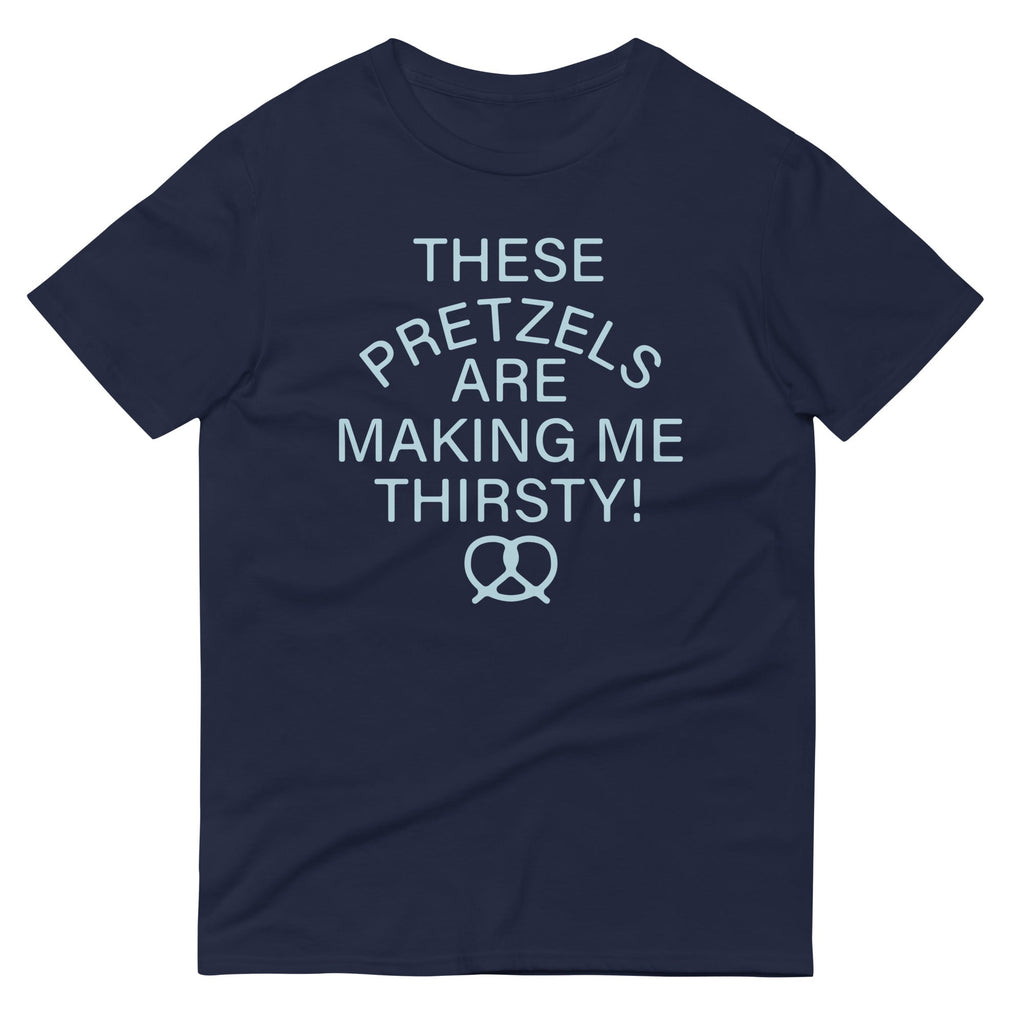 These Pretzels Are Making Me Thirsty! Men's Signature Tee Hoodie, Sweatshirt | PureTeeCo.com (Image 1)