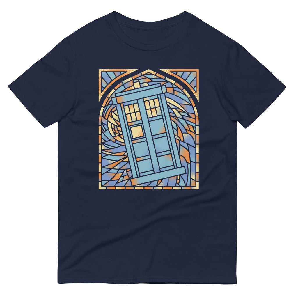 Stained Glass Police Box Men's Signature Tee Hoodie, Sweatshirt | PureTeeCo.com (Image 2)