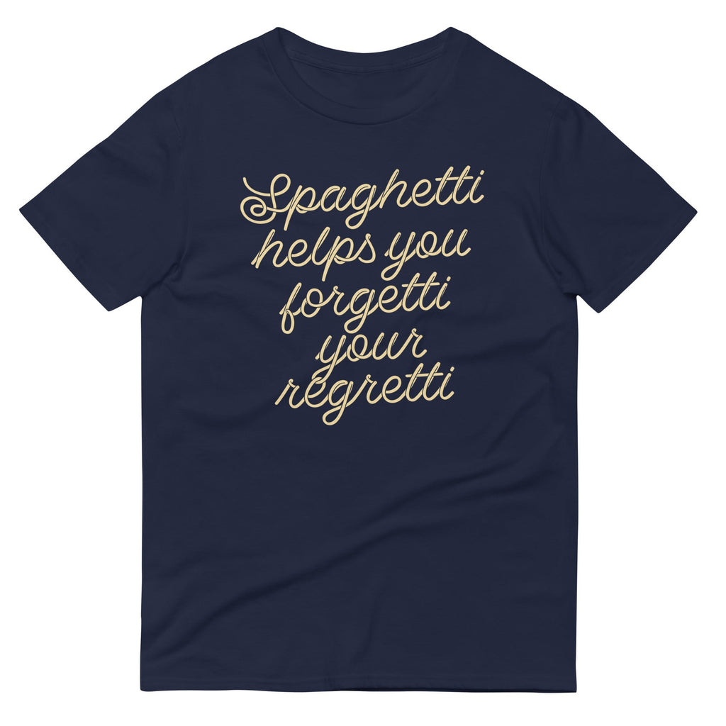 Spaghetti Helps You Forgetti Your Regretti Men's Signature Tee Hoodie, Sweatshirt | PureTeeCo.com (Image 3)