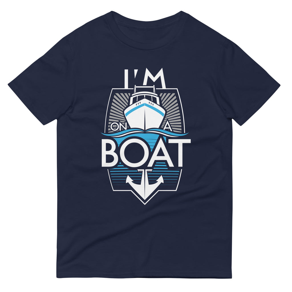 I'm On A Boat Men's Signature Tee Hoodie, Sweatshirt | PureTeeCo.com (Image 1)