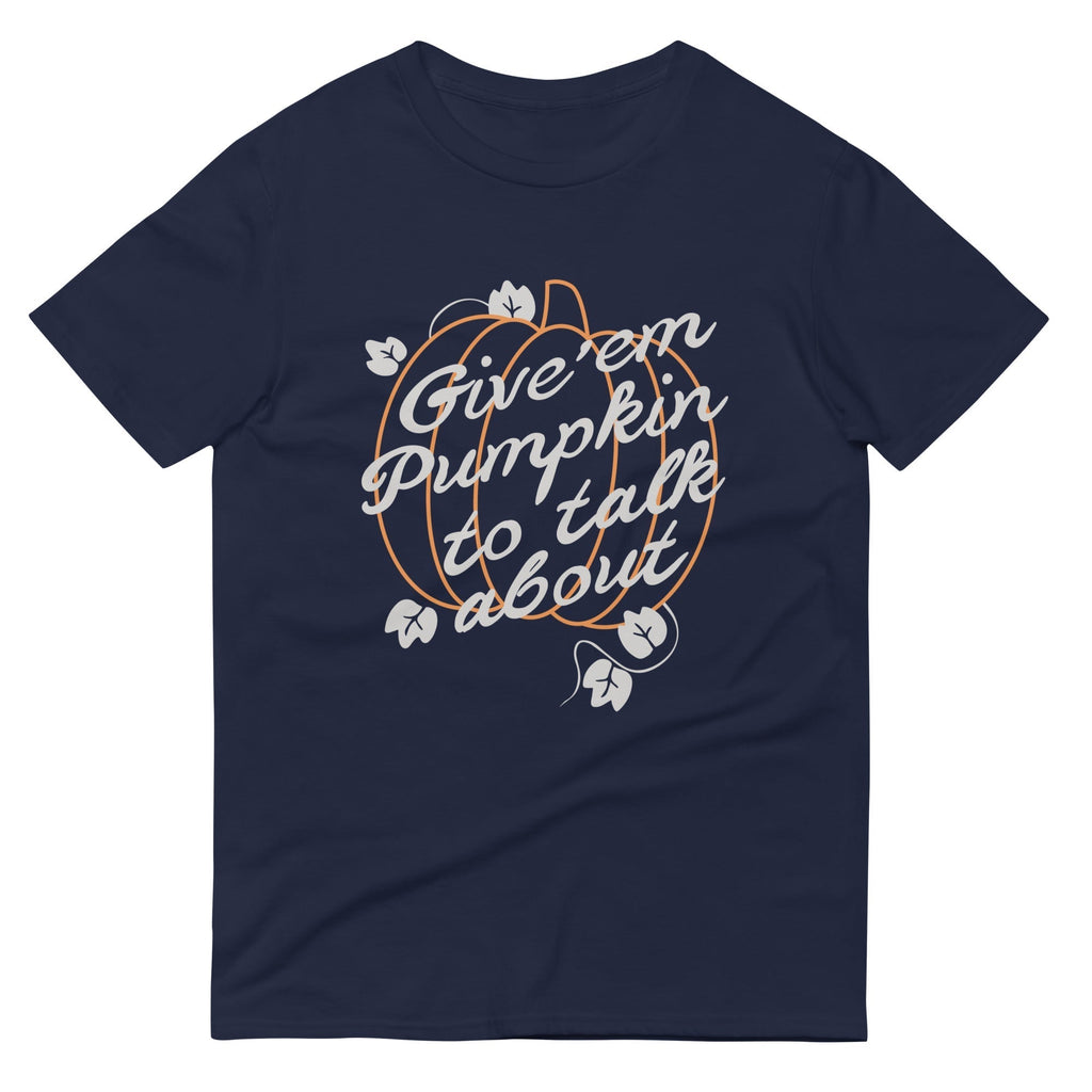 Give 'em Pumpkin To Talk About Men's Signature Tee Hoodie, Sweatshirt | PureTeeCo.com (Image 2)