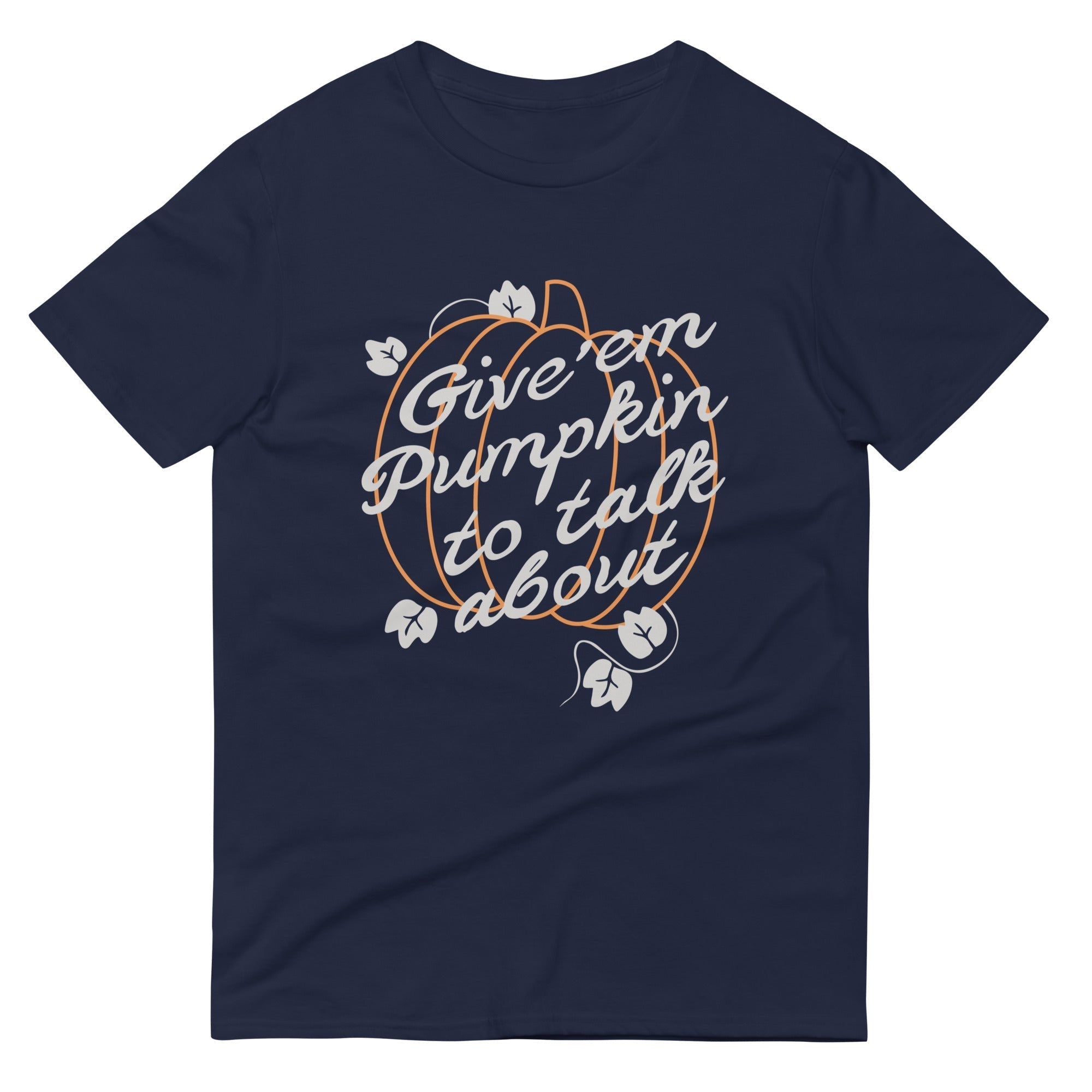 Give 'em Pumpkin To Talk About Men's Signature Tee Hoodie, Sweatshirt | PureTeeCo.com (Image 2)