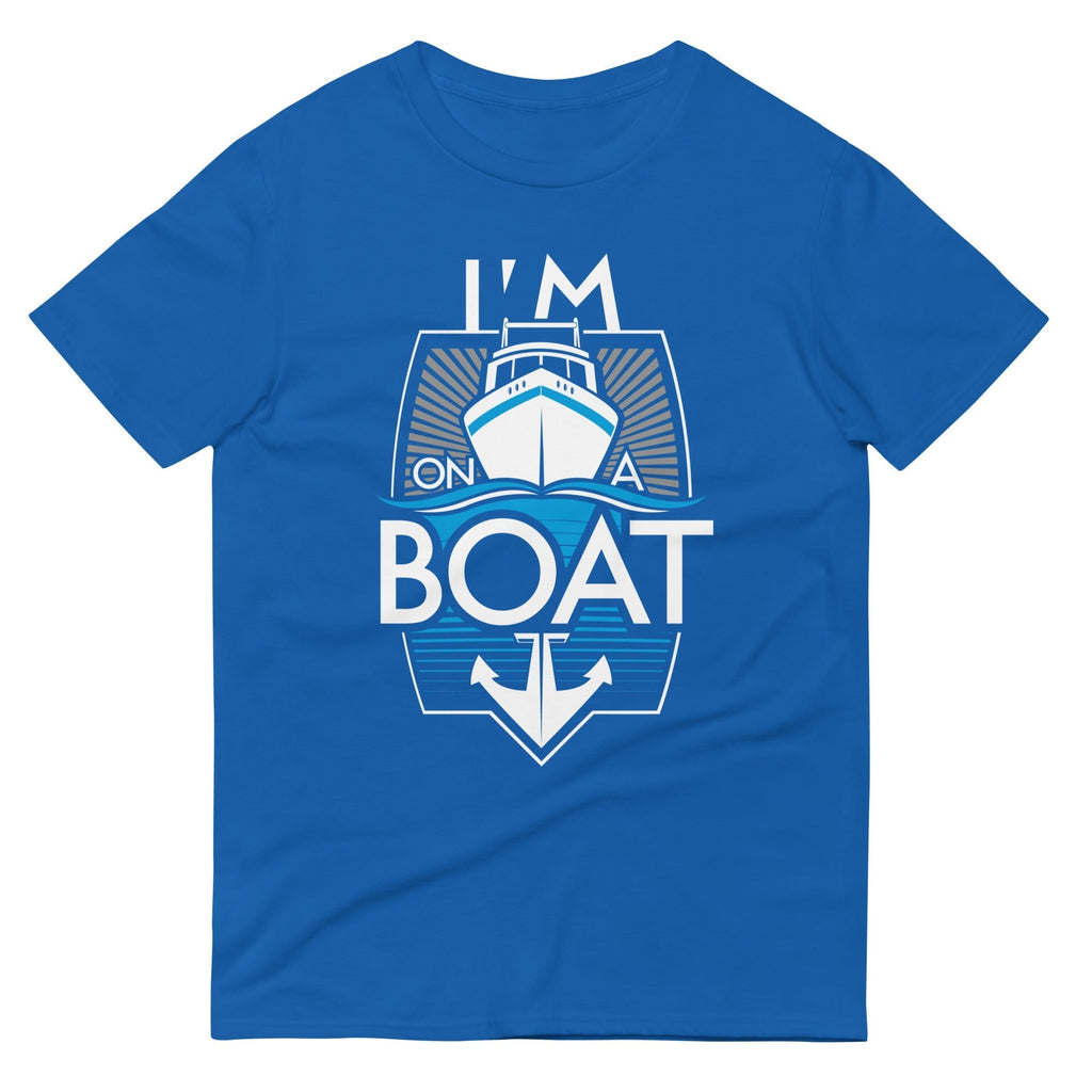 I'm On A Boat Men's Signature Tee Hoodie, Sweatshirt | PureTeeCo.com (Image 4)