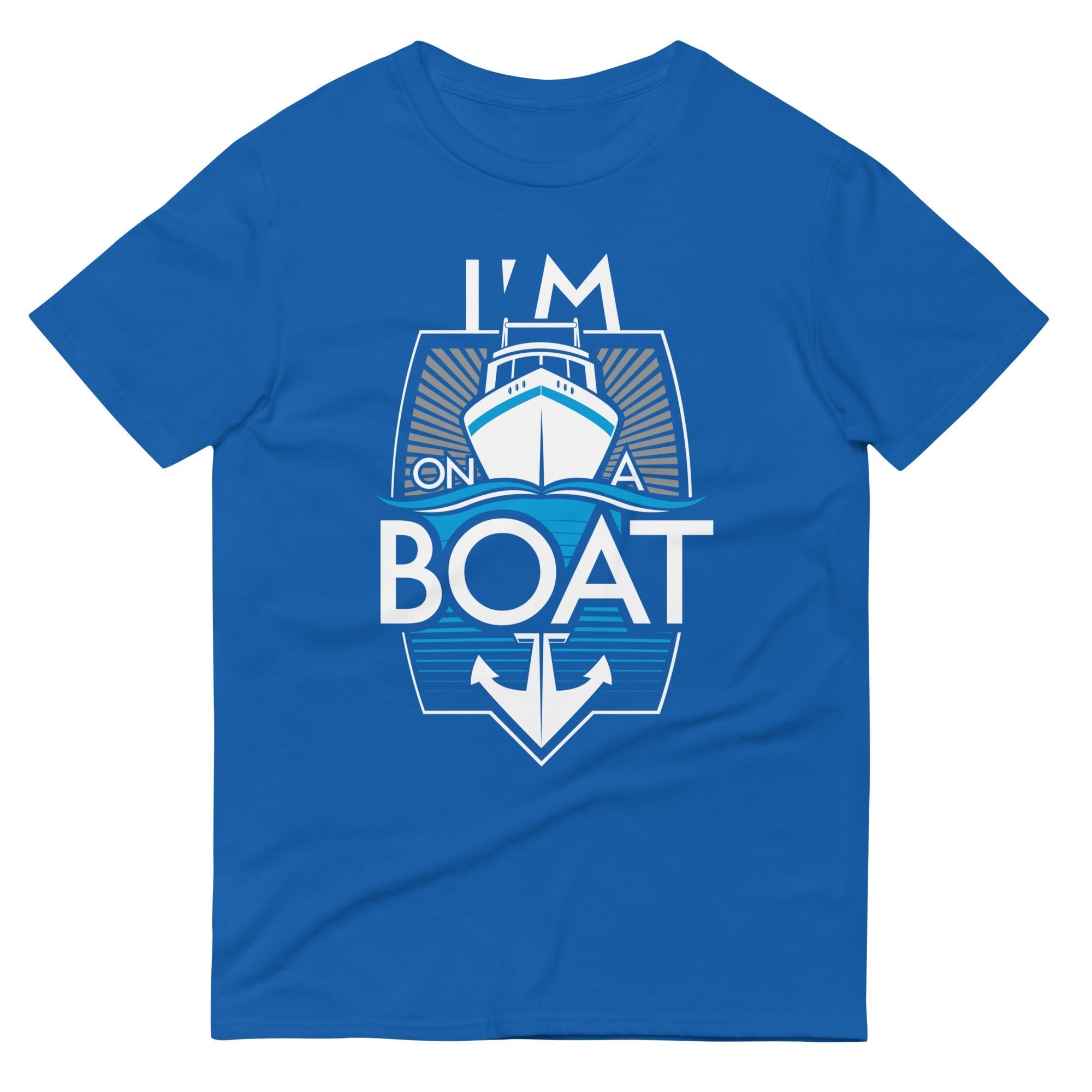 I'm On A Boat Men's Signature Tee Hoodie, Sweatshirt | PureTeeCo.com (Image 4)