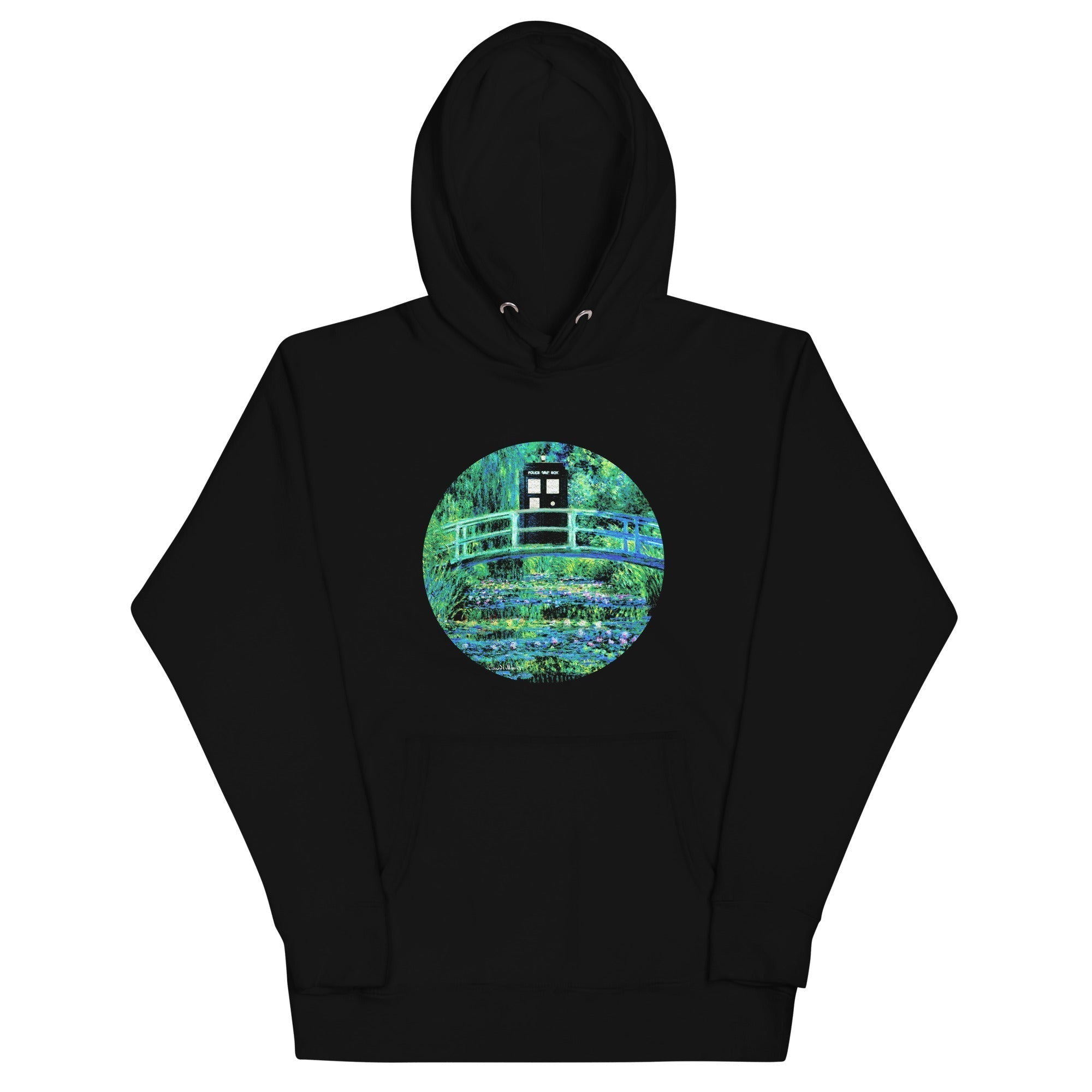 Water Lilies Police Box Unisex Hoodie T-Shirts, Sweatshirt | PureTeeCo.com (Image 2)
