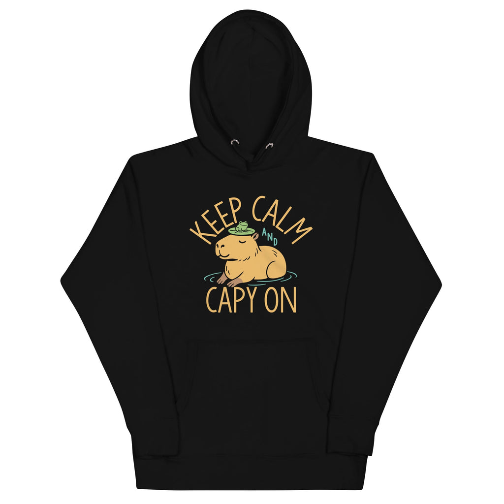 Keep Calm And Capy On Unisex Hoodie T-Shirts, Sweatshirt | PureTeeCo.com (Image 2)