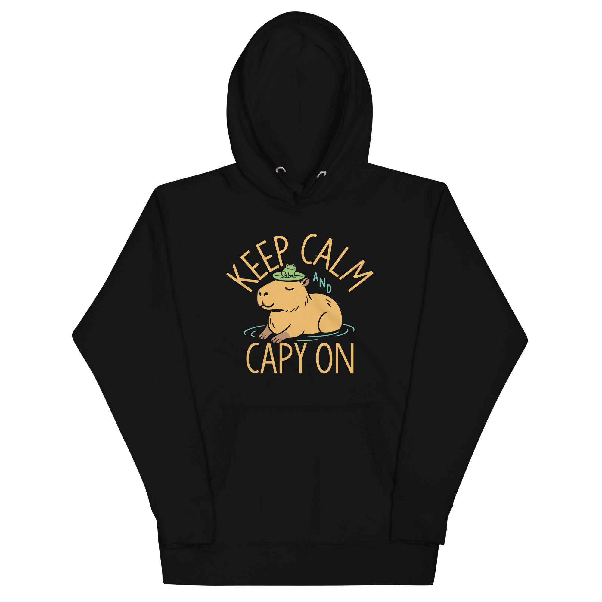 Keep Calm And Capy On Unisex Hoodie T-Shirts, Sweatshirt | PureTeeCo.com (Image 2)