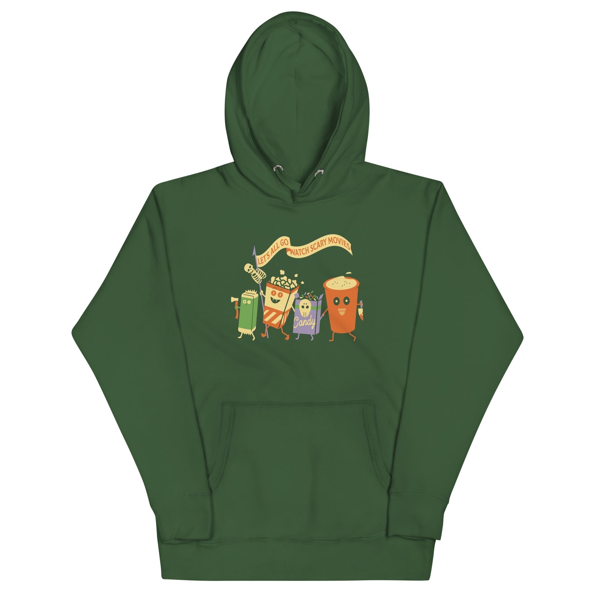 Let's All Go Watch Scary Movies Unisex Hoodie T-Shirts, Sweatshirt | PureTeeCo.com (Image 4)