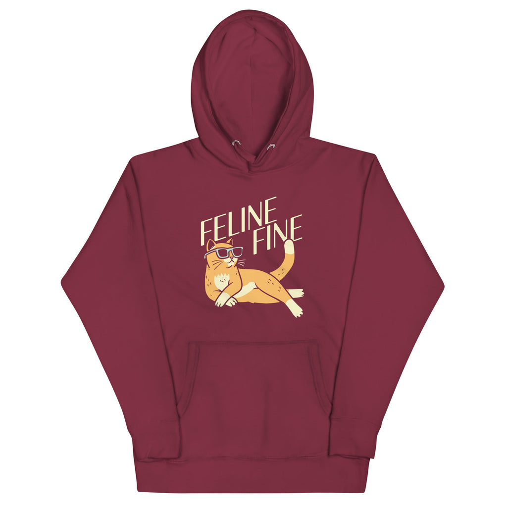 Feline Fine Unisex Hoodie T-Shirts, Sweatshirt | PureTeeCo.com (Image 3)
