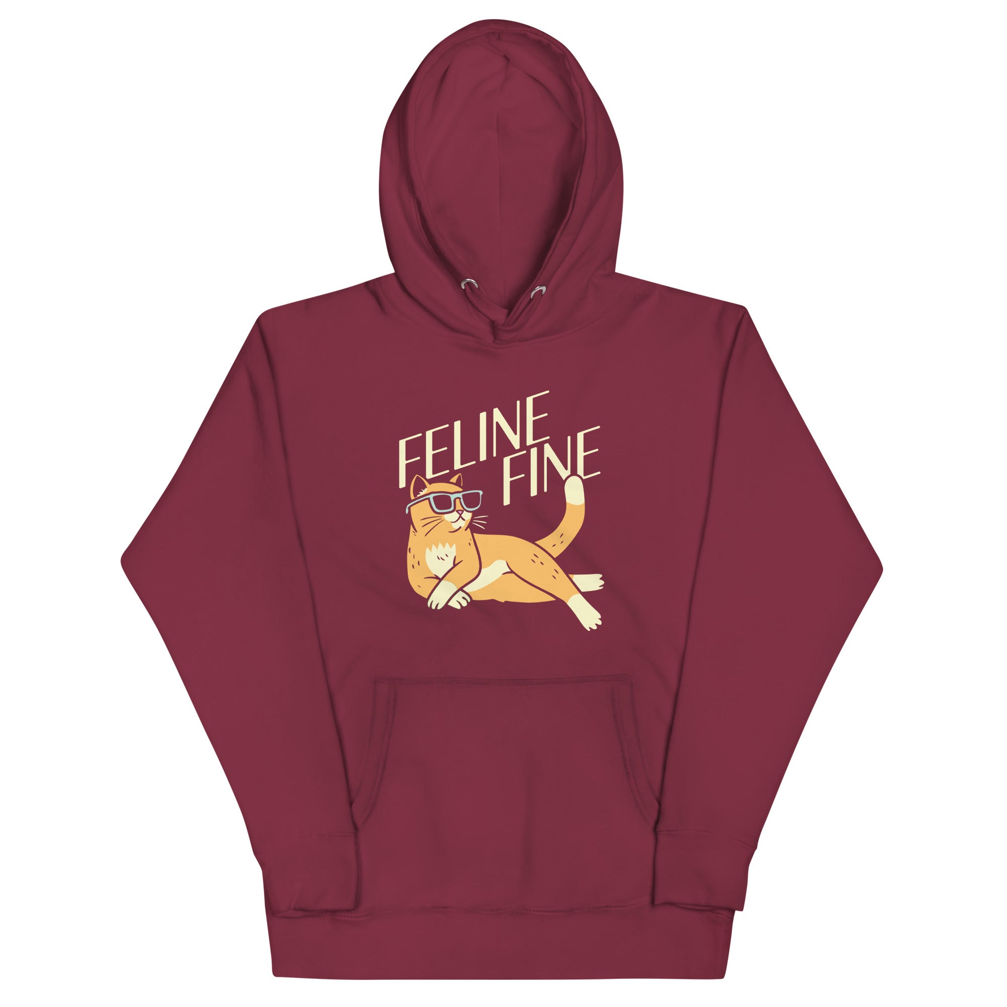 Feline Fine Unisex Hoodie T-Shirts, Sweatshirt | PureTeeCo.com (Image 3)