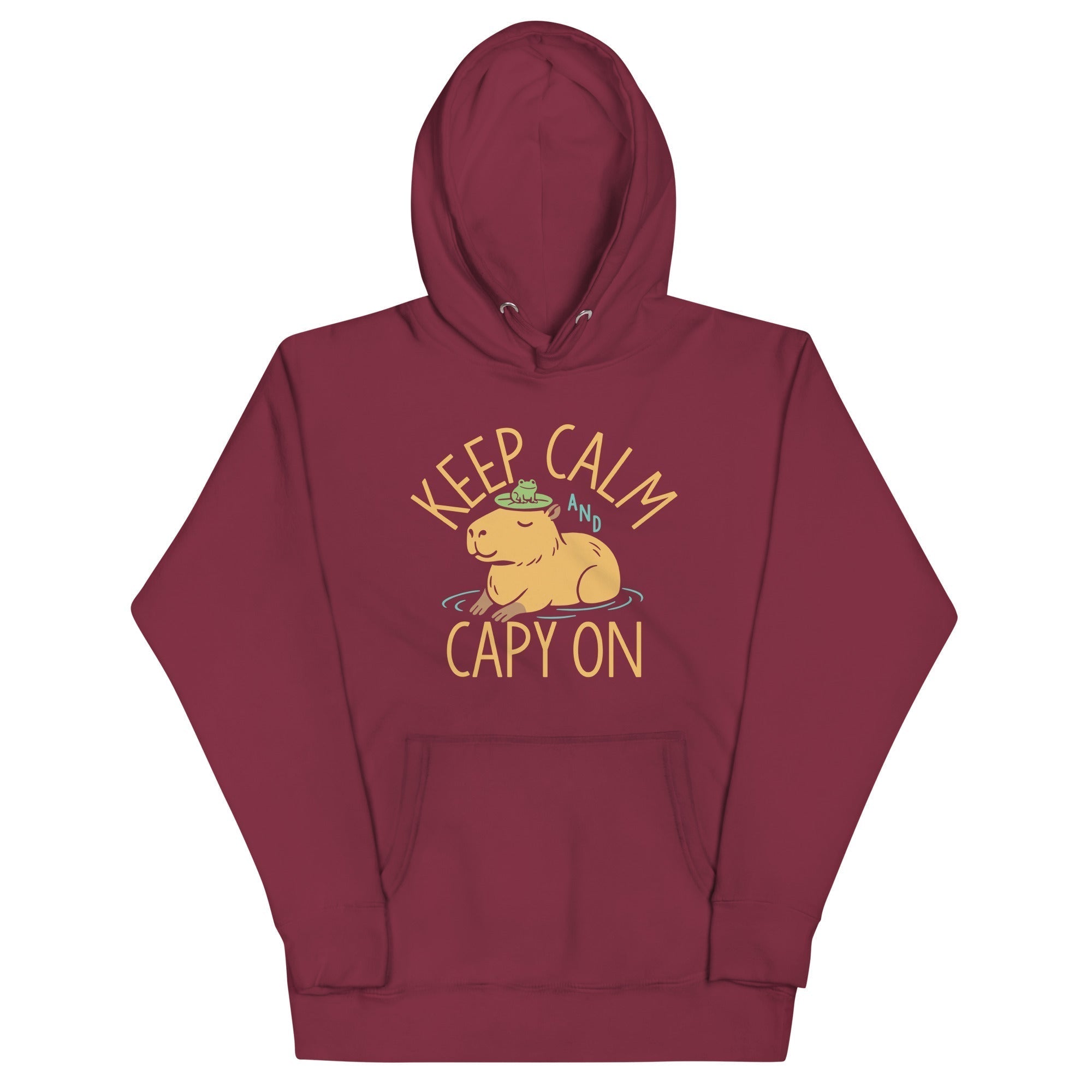 Keep Calm And Capy On Unisex Hoodie T-Shirts, Sweatshirt | PureTeeCo.com (Image 3)