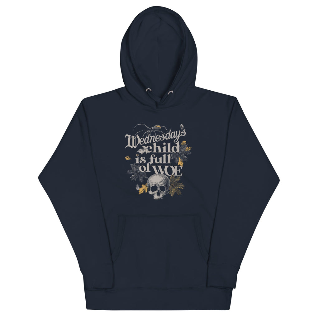 Wednesday's Child Is Full Of Woe Unisex Hoodie T-Shirts, Sweatshirt | PureTeeCo.com (Image 2)