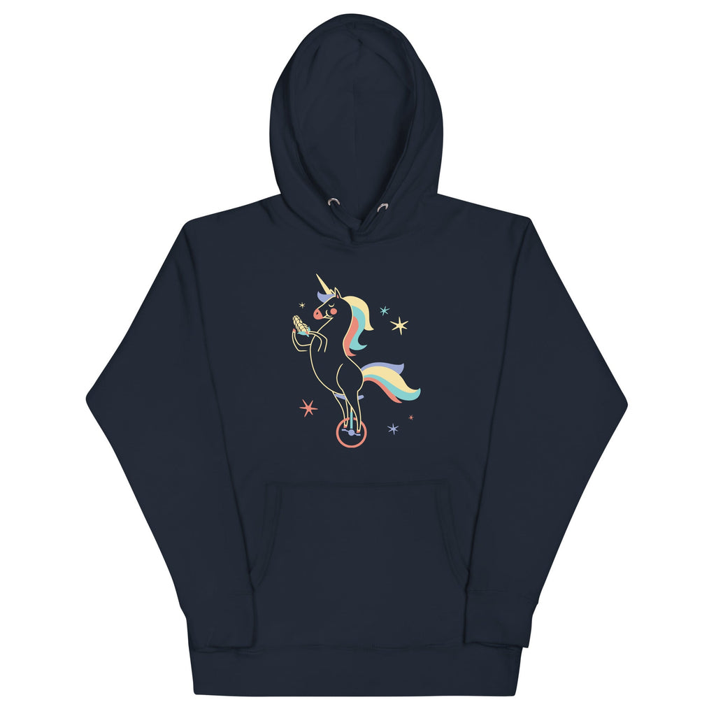 Unicycling Unicorn With Corn Unisex Hoodie T-Shirts, Sweatshirt | PureTeeCo.com (Image 3)