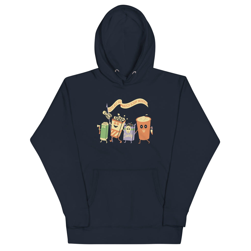 Let's All Go Watch Scary Movies Unisex Hoodie T-Shirts, Sweatshirt | PureTeeCo.com (Image 2)